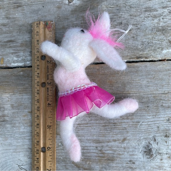 Pier 1 Felted bunny rabbit spring Easter tree ornament ballerina - Picture 5 of 6